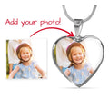 Collier cœur avec photo — gravé au dos