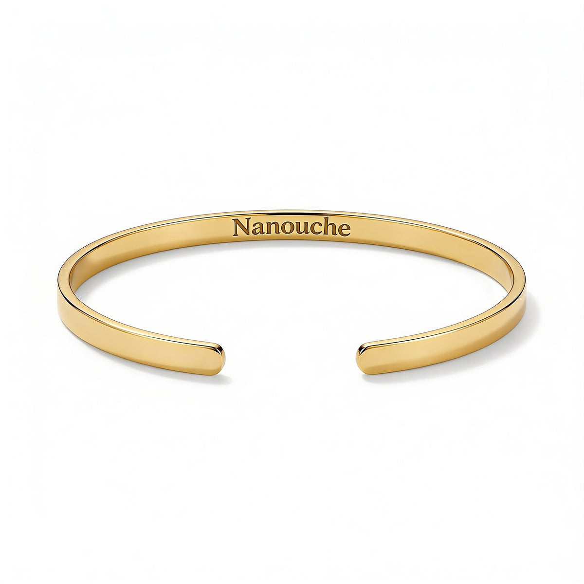 Bracelet jonc finition or 18 carats gravé au prénom de l'animal