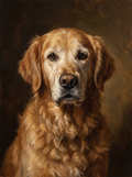 Portrait souvenir de golden retriever age style Grand Maitre