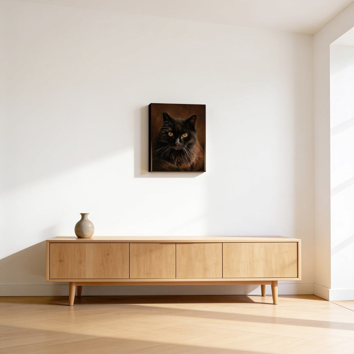 Portrait sur toile tendue 20×30 sans cadre, accroché au mur