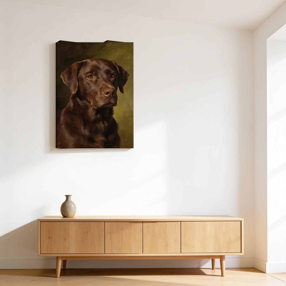Portrait sur toile tendue 20×30 sans cadre, accroché au mur