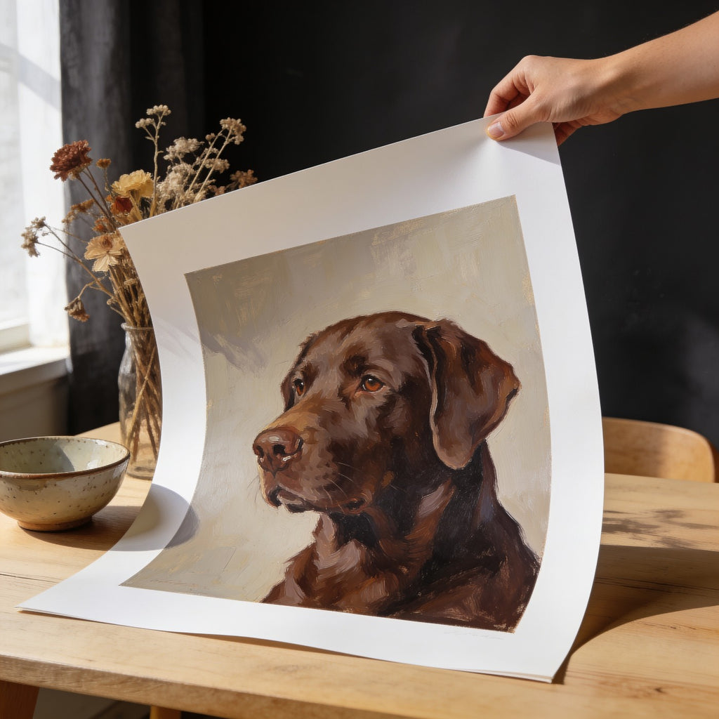 Affiche non encadree, papier beaux-arts 200 g, tenue a la main