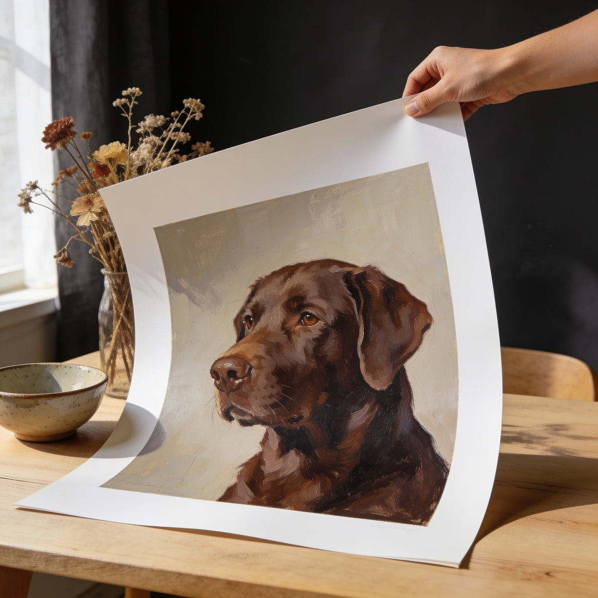 Affiche non encadree, papier beaux-arts 200 g, tenue a la main
