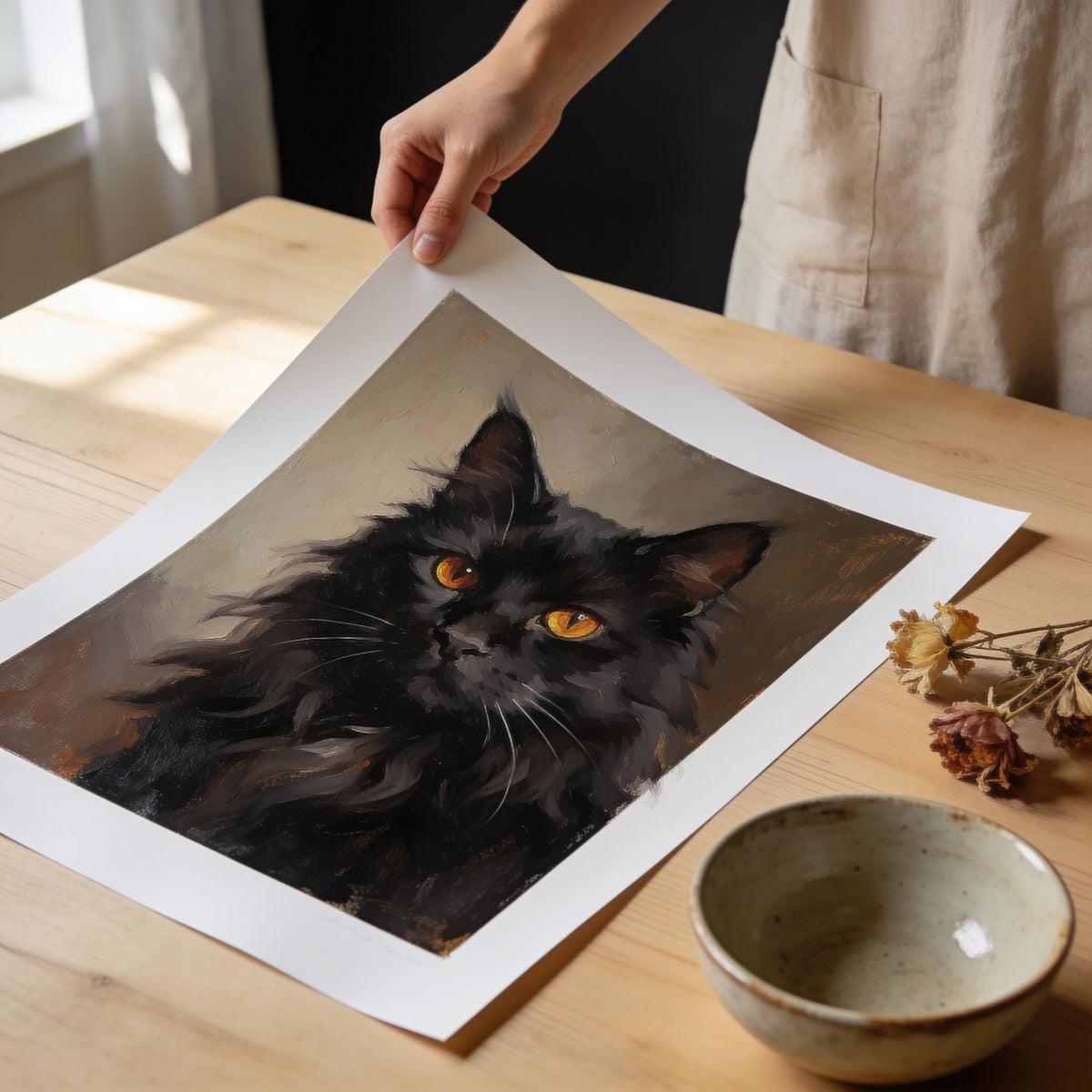 Affiche non encadree, papier beaux-arts 200 g, tenue a la main