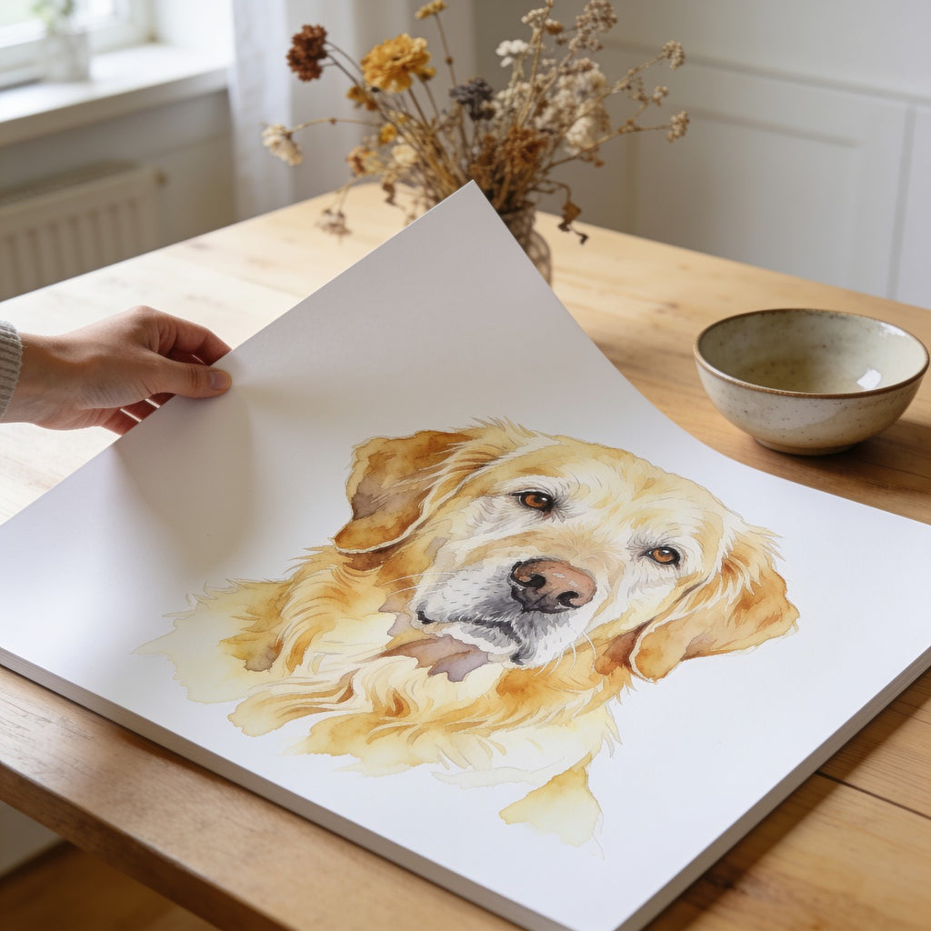 Affiche non encadree, papier beaux-arts 200 g, tenue a la main