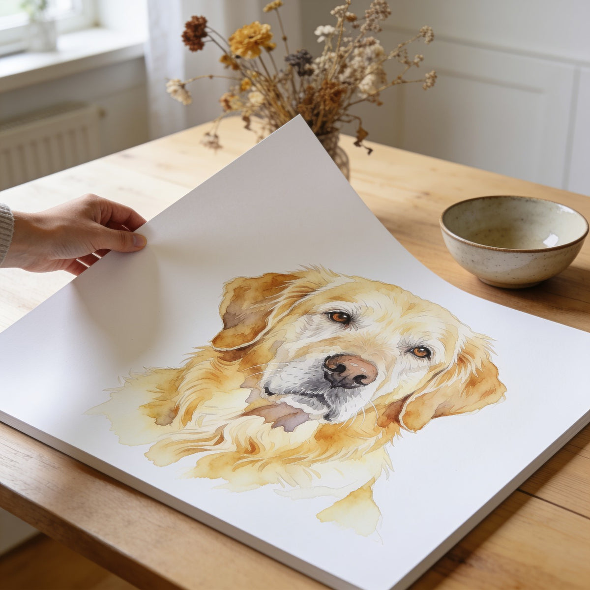 Affiche non encadree, papier beaux-arts 200 g, tenue a la main